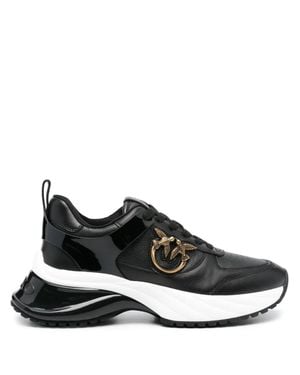 Pinko Ariel Chunky Sole Leather Sneakers - Black