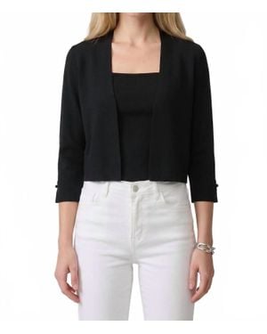 Joseph Ribkoff Pearl Ornament Cropped Cover-Up - Black