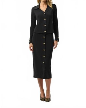 Joseph Ribkoff Moss Crepe Pull-On Pencil Skirt - Black