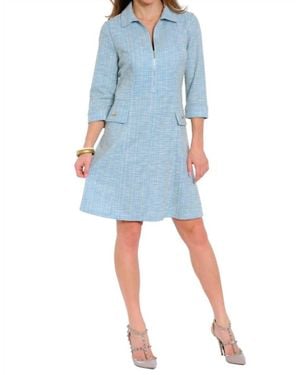 Elior Celebrity Half Zip Mini Dress - Blue