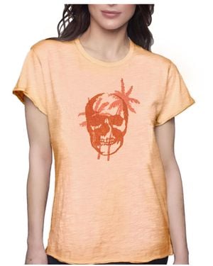 Unsweetened Palm Skull Tee - Pink