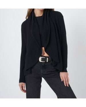 Repeat Cashmere Long Sleeve Cardigan - Black