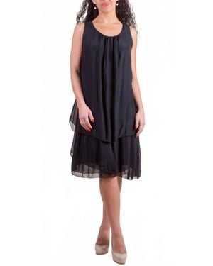 Gigi Moda Agata Silk Midi Dress - Black
