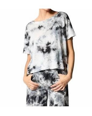 Avant Toi Hand Painted Linen Round Neck Tee - Gray