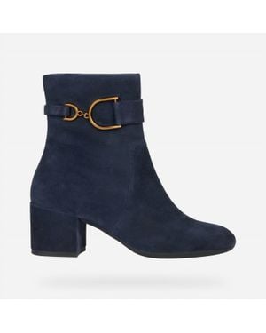 Geox Eleana Heel Ankle Boots - Blue