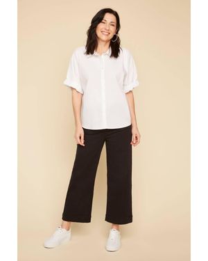 Renuar Poplin Sleeve Woven Blouse - Natural