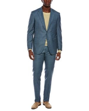 Canali 2Pc Wool Suit With Flat Front Pant - Blue