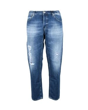 Dondup Brighton Regular Fit Cotton Jeans - Blue