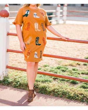 Layerz Clothing Cattleman Dress - Yellow
