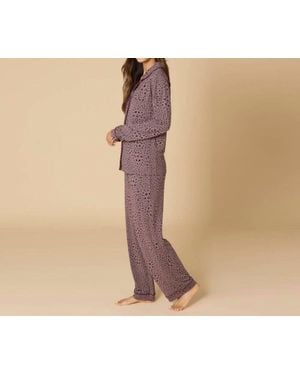 Softies Aria Slim Notch Collar Pajama Set - Multicolor