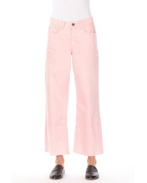 Apny Wide Leg Ankle Pants - Pink
