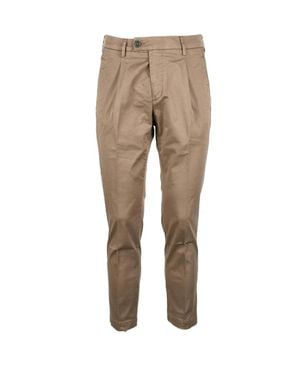BRO-SHIP Cotton Stretch Pants With Functional Pockets And Flexibility - Natural