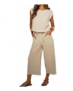 Kylie Paige Cotton Gauze Drawstring Pants - Natural