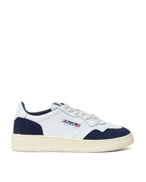 Autry Denim Medalist Low Leather Sneakers - Blue