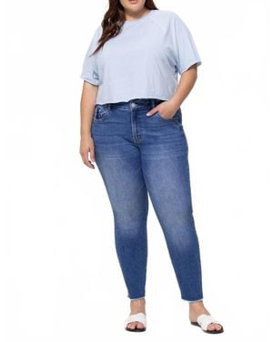 VERVET BY FLYING MONKEY Amber Mid Rise Crop Skinny Jeans - Blue