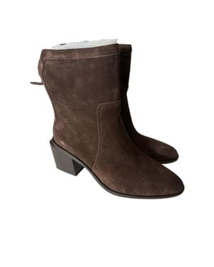 Vince Camuto 0304Vc1078 Suede Pointed Toe Mid-Calf Boots Hawk305 - Brown