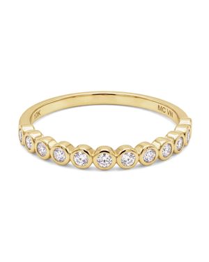 MAX + STONE Solid 10K Lab Grown Diamond Bezel Half Eternity Ring - Metallic