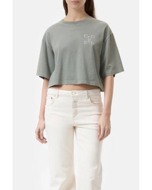 Closed Cropped T-Shirt - Gray