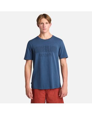 Timberland Washed Embroided Logo T-Shirt - Blue