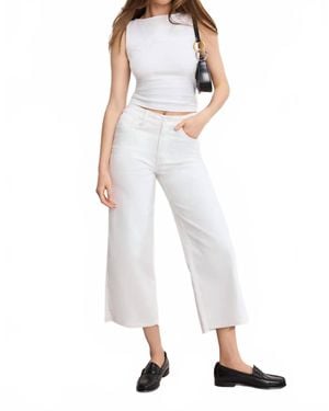 GOOD AMERICAN Good Waist Cropped Palazzo Jeans - White