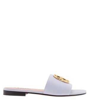 Bally Emblem-Plaque Leather Slides, Brand Size 35 Us Size 4.5 - Multicolor