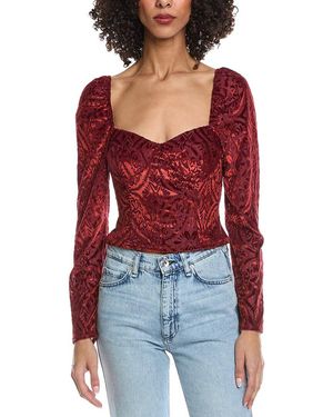 REVERIEE Velvet Burnout Top - Red