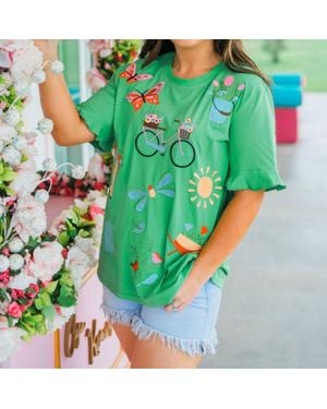 Layerz Clothing Blossom Short Sleeve Tee - Green