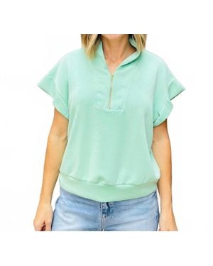 Bucketlist Half Zip Scuba Top - Green