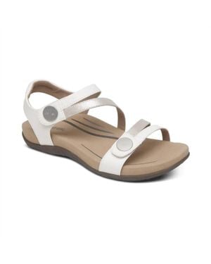 Aetrex Jess Adjustable Quarter Strap Sandal - Metallic