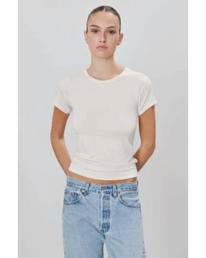 ÉTERNE Fitted Crewneck Short Sleeve T-Shirt - White