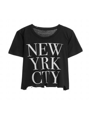 Prince Peter Nyc Block Crop Tee - Black
