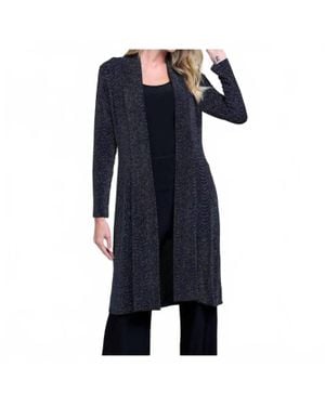 Last Tango Shimmer Long Duster Jacket - Blue
