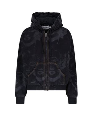 VAQUERA Artistic Print Cropped Jacket - Black