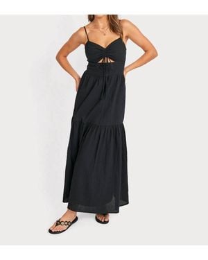 Sadie & Sage Terra Ruched Maxi Dress - Black
