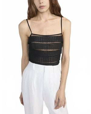 FRAME The Lattice Crochet Camisoles - Black