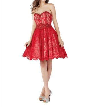 Angela & Alison Short Prom Dress - Red