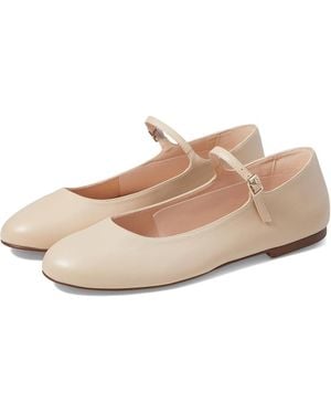 French Sole Lacey Flat Leather Almond Toe Mary Jane Zogg977 - Natural
