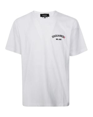 DSquared² T-Shirt With Bold Logo Detail - White