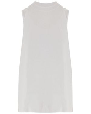 DARKPARK Cotton Tank Top With Fitted Underlay - White