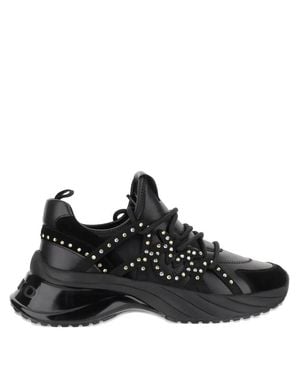 Pinko Ariel 28 Sculpted Metallic Accents Sneakers - Black