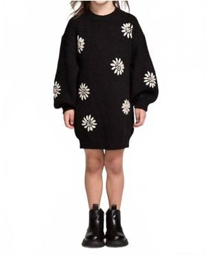 Saltwater Luxe Blossom Sweater Dress - Black