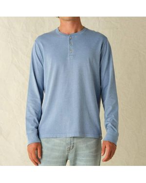 Fair Harbor Saltaire Henley Long Sleeve Top - Blue