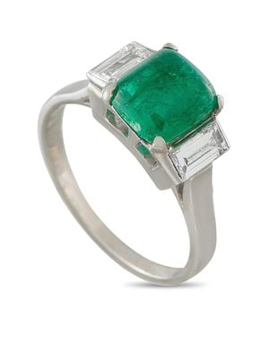 LB Exclusive 18K 0.50Ct Diamond And Emerald Ring Mf18-081226 - Green