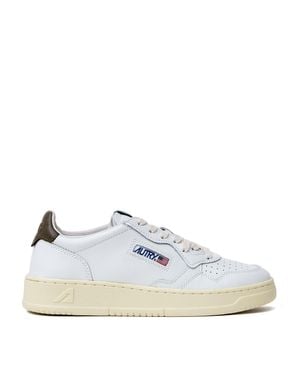 Autry Chocolate Medalist Low Leather Sneakers - White