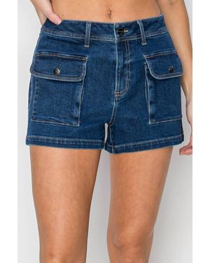 Risen High Rise Cargo Shorts - Blue
