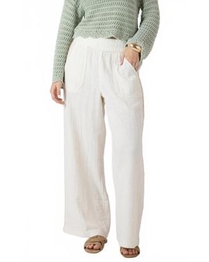 Dex Coastal Escape Linen Wide Leg Pant - White