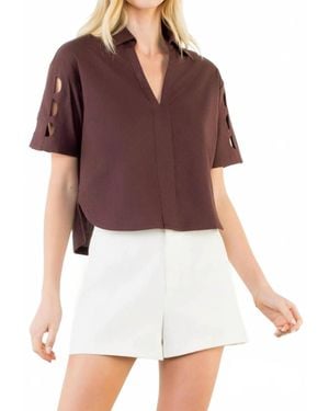 Thml Short Sleeve Cutout Top - Red