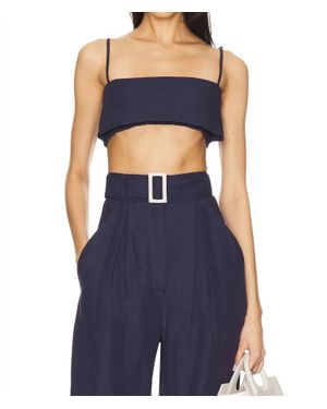 Matthew Bruch Structured Bandeau Crop Top - Blue