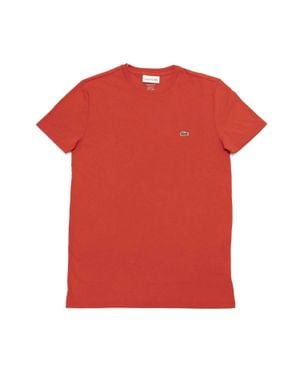 Lacoste Standard Short Sleeve Pima Crewneck Tee - Red