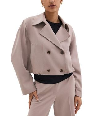Theory Oversized Cropped Trench - Brown